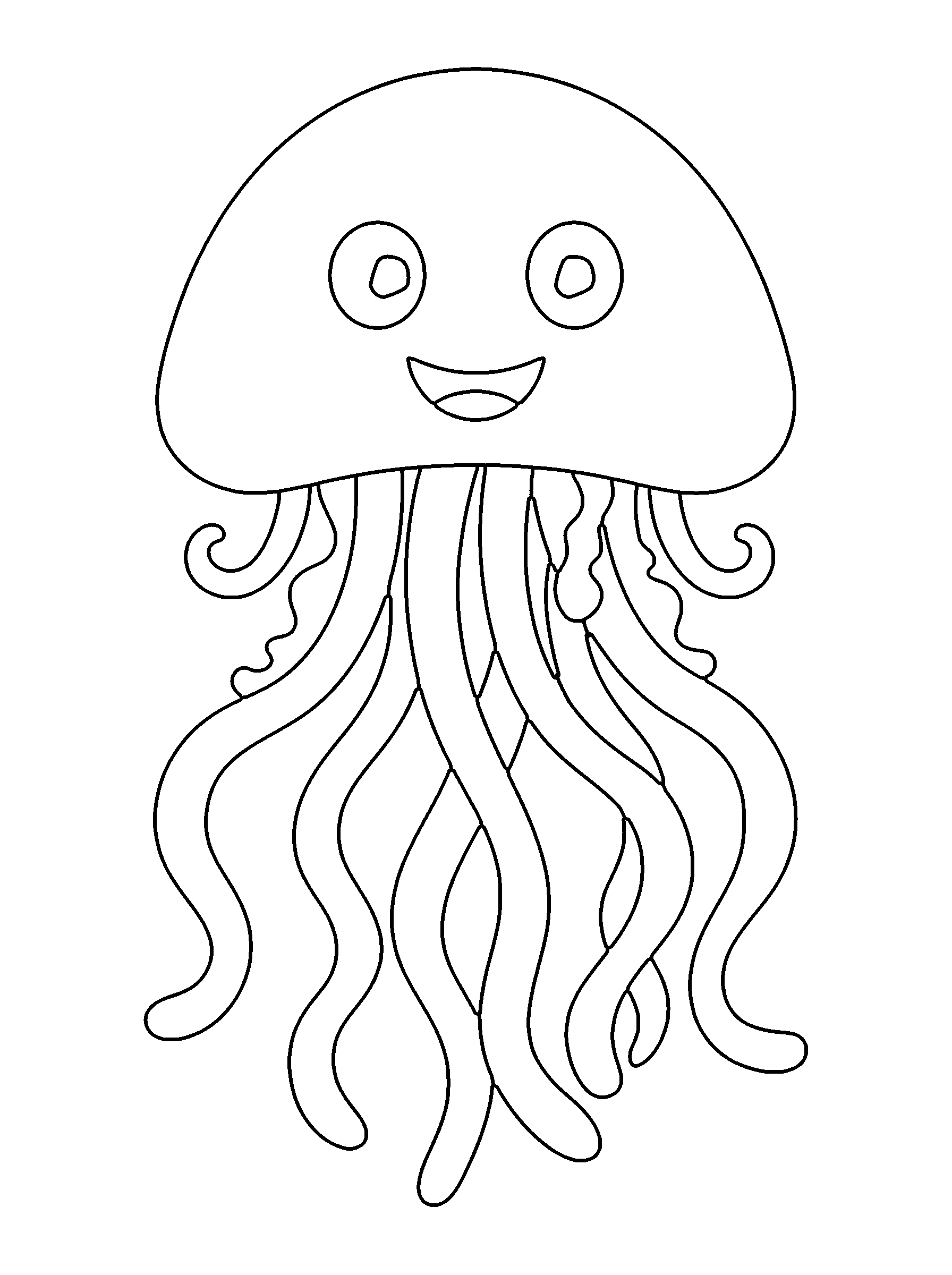 jellyfish coloring page in the space scene